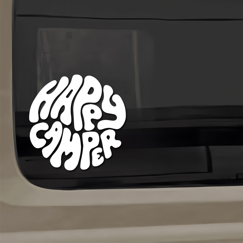 Stiker Vinyl Boho Happy Camper - Outdoor Adventure Rv ulasan dan harga