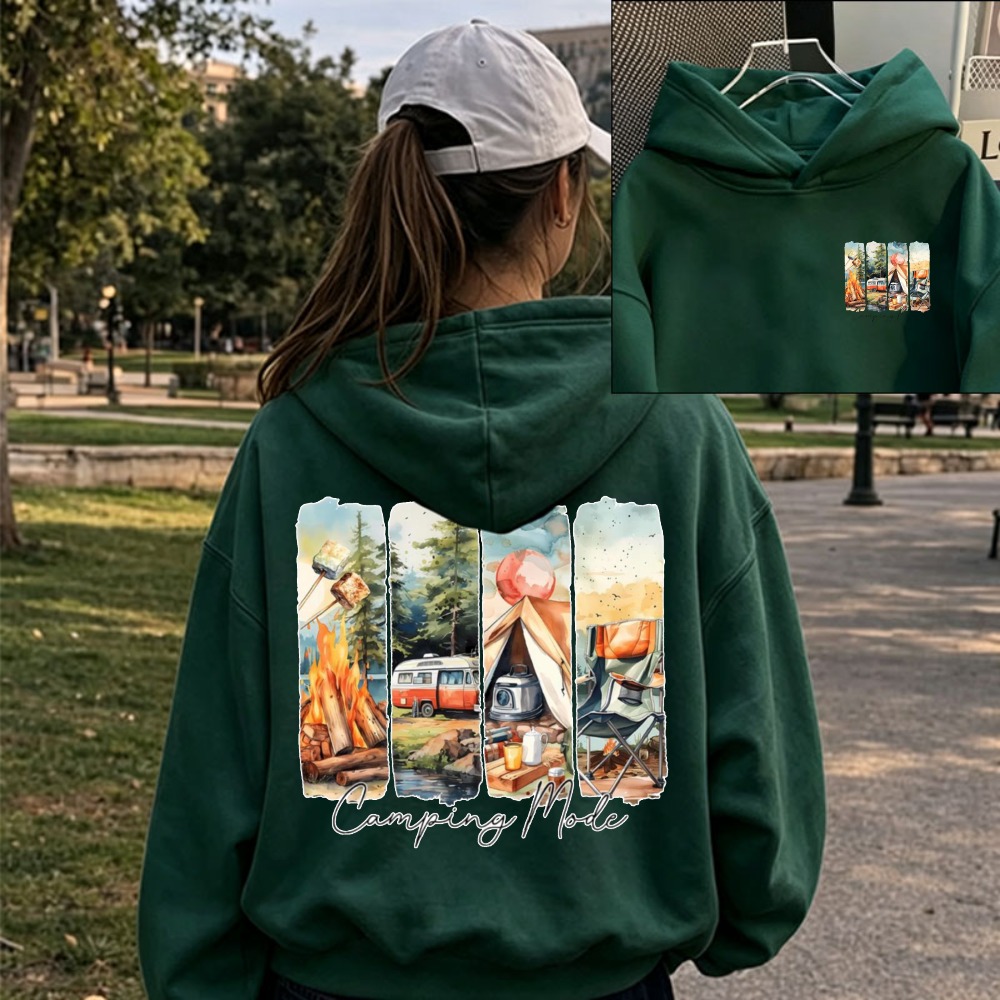 Hoodie Wanita Motif Berkemah,  - Outdoor Adventure Rv ulasan dan harga
