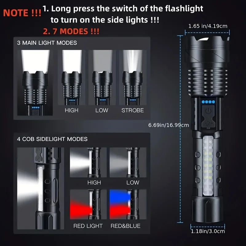 Senter LED XHP50 yang Kuat, Ta - Outdoor Adventures ulasan dan harga